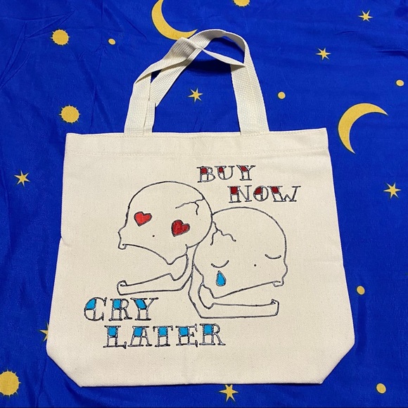 FLASH SALE 🎰💀 Buy Now Cry Later Tote Bag Zine Pack - Picture 6 of 9